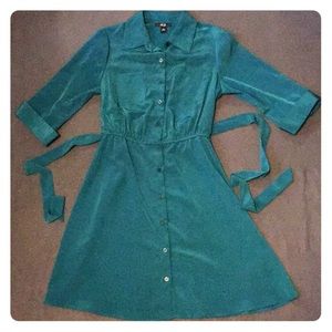 AGB Teal button down shirt dress!